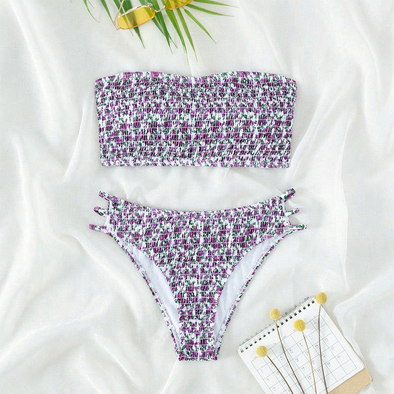 Damen Bandeau-Bikini mit modischem Knotendesign EB