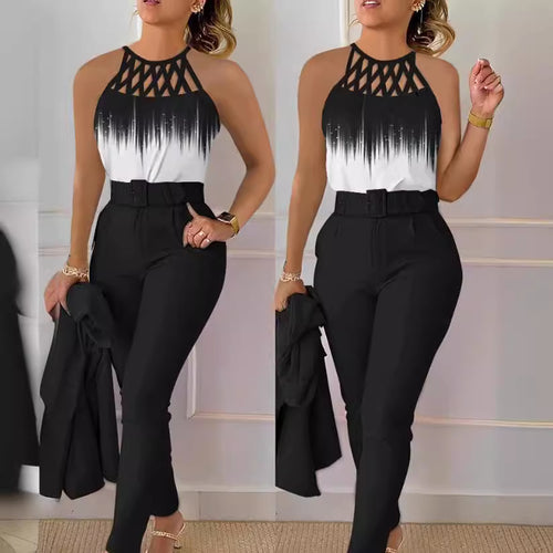 Damen Eleganter Jumpsuit mit raffiniertem Schnürdesign EB