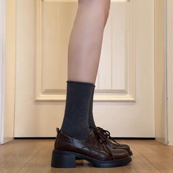Damen modische Schnürschuhe mit Blockabsatz EB
