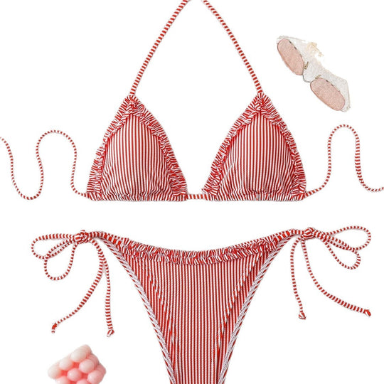 Damen Triangel-Bikini mit lässigen Bindebändern EB