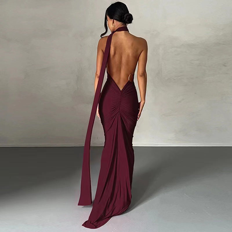 Damen Elegantes Wickelkleid mit asymmetrischem Saum und figurbetontem Schnitt EB