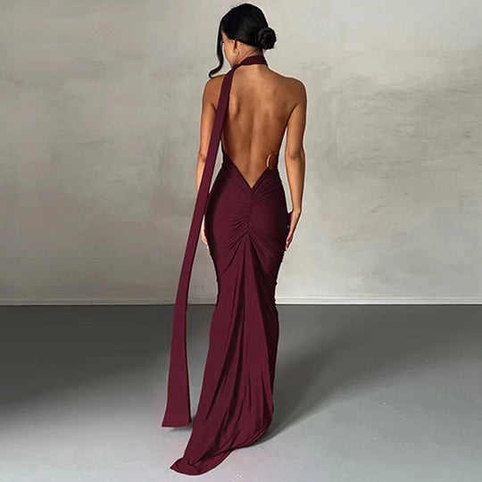 Damen Elegantes Wickelkleid mit asymmetrischem Saum und figurbetontem Schnitt EB