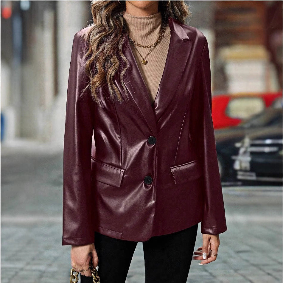 Damen elegante Satin-Blazer EB