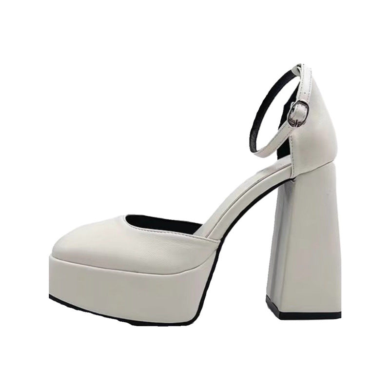 Damen elegante Plateau-Pumps mit modischem Riemendesign EB