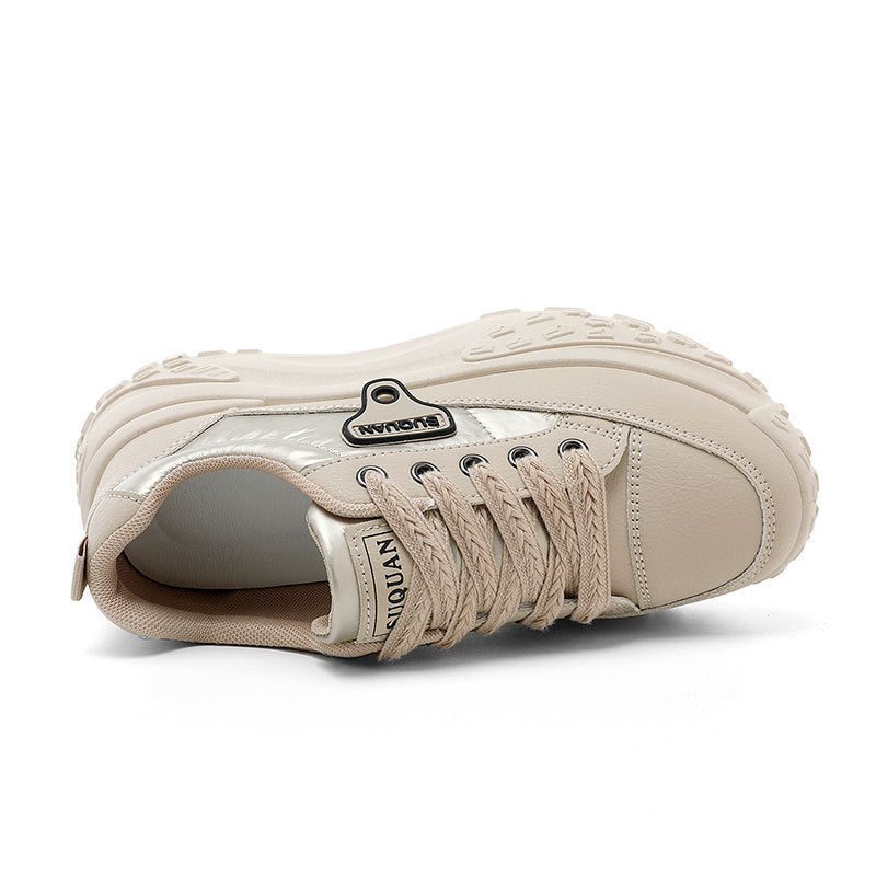 Damen Sportliche Plateau Sneakers mit rutschfester Laufsohle und atmungsaktivem Obermaterial EB