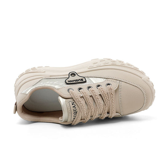 Damen Sportliche Plateau Sneakers mit rutschfester Laufsohle und atmungsaktivem Obermaterial EB