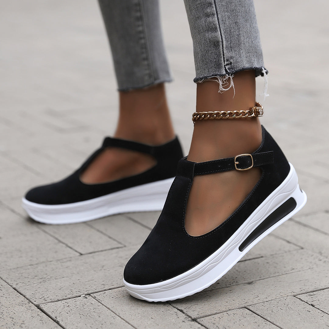 Damen Bequeme und modische Mary Janes mit verstellbarem Riemen EB