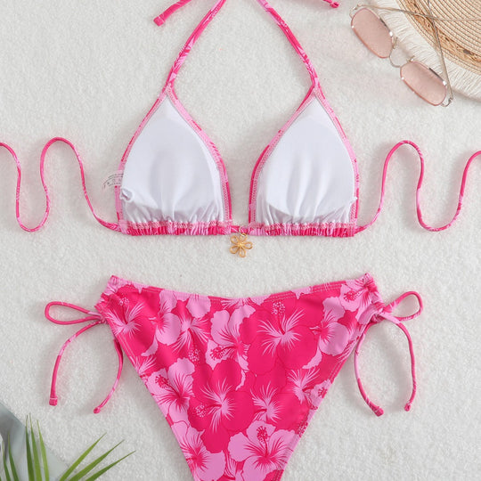 Damen Triangel-Bikini mit verspieltem Blumenprint EB