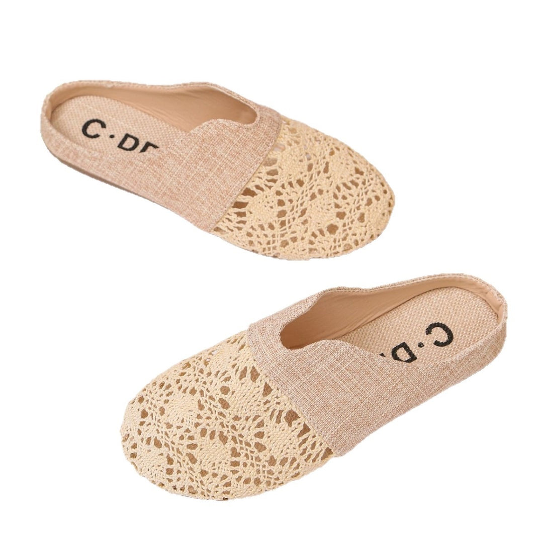 Damen Elegante und bequeme Slipper mit besonderen Häkelverzierungen EB
