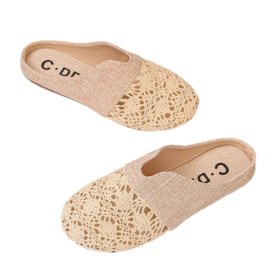 Damen Elegante und bequeme Slipper mit besonderen Häkelverzierungen EB