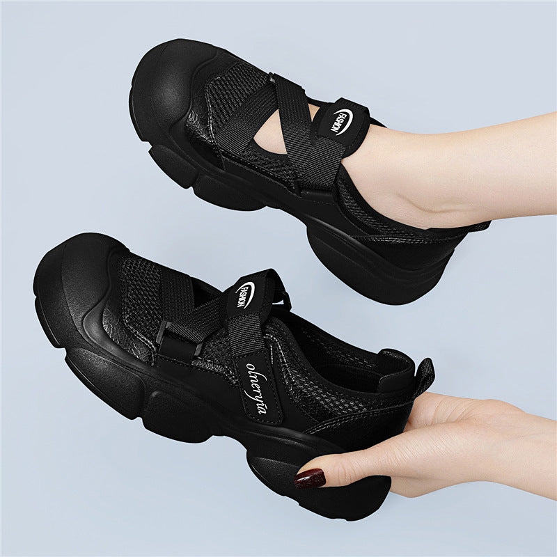 Damen Atmungsaktive und bequeme Sneakers mit elastischen Riemen EB