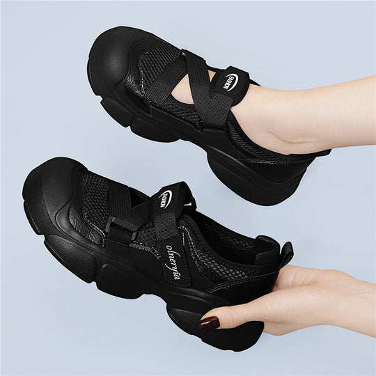Damen Atmungsaktive und bequeme Sneakers mit elastischen Riemen EB