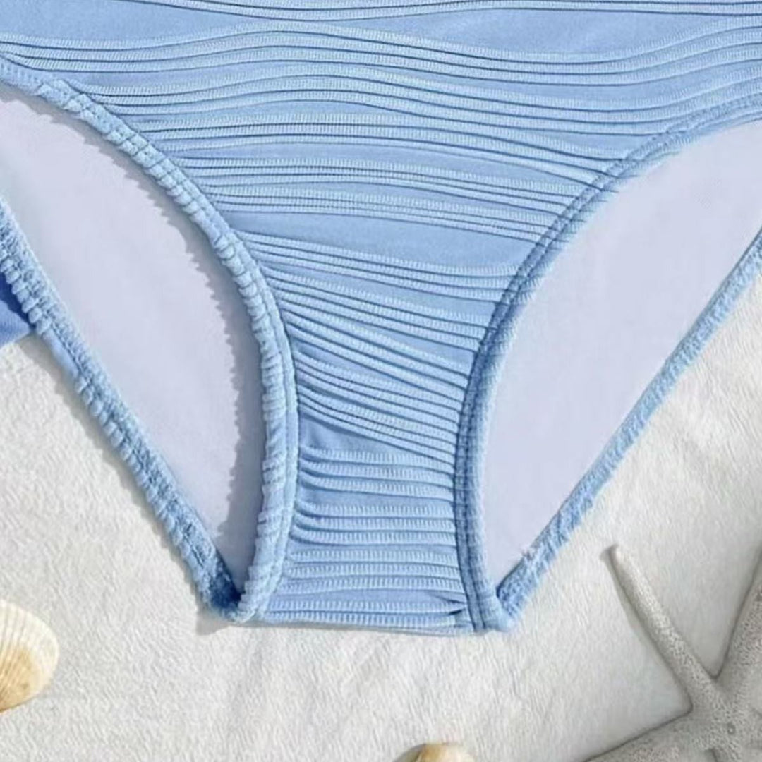 Damen Bikini-Set mit hoch taillierter Hose und modischem Rüschendesign EB