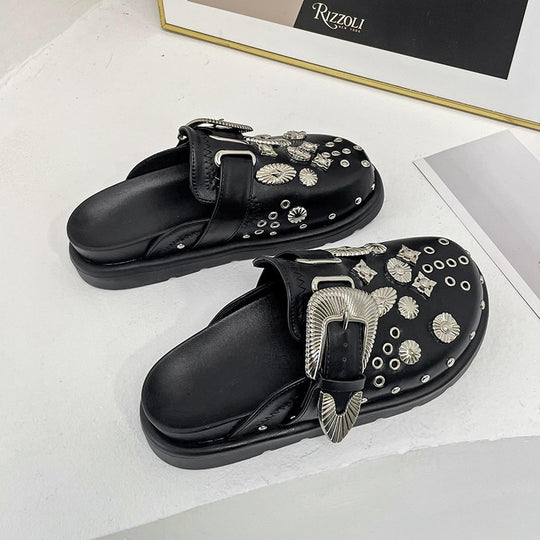 Damen Mokassins mit dekorativen metallic Applikationen EB