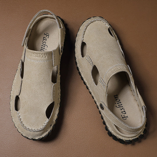 Damen Hochwertige Leder-Sandalen mit atmungsaktiven Einsätzen und rutschfester Sohle EB