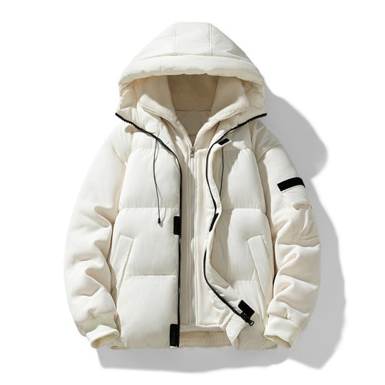 Herren urbaner Thermo-Steppblouson mit Teddyfutter, elastischem Saum und Kapuze EB