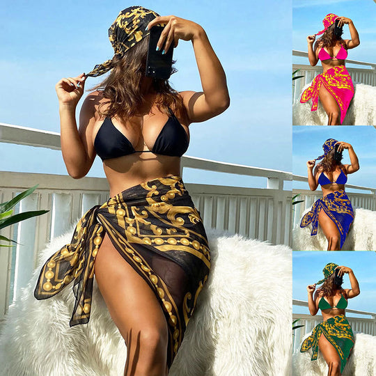 Damen Triangel-Bikini mit eleganter Wickelrock-Optik EB