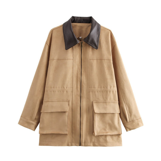 Damen Übergangsjacke mit praktischen Taschen und stilvollem Kragen EB