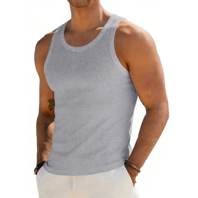 Herren nan geripptes Freizeitunterhemd mit breitem Träger und körpernaher Passform EB