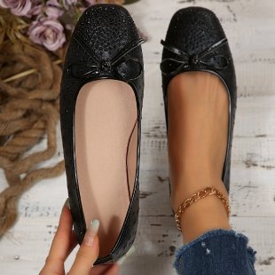 Damen Ballerinas mit funkelnden Strass-Applikationen EB