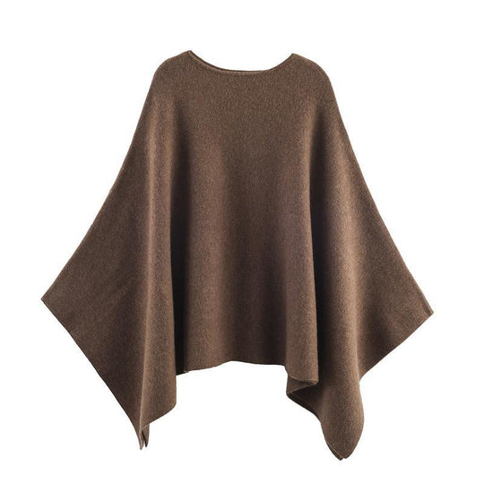 Damen eleganter PONCHO aus hochwertigem Material mit asymmetrischem Schnitt EB