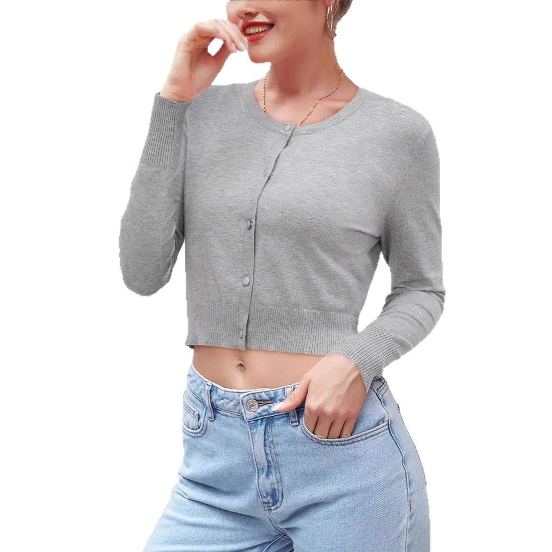 Damen lässige Strickjacke mit schmalem Schnitt EB