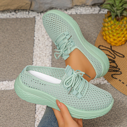 Damen atmungsaktive Sneaker mit elastischem Obermaterial und komfortabler Sohle EB