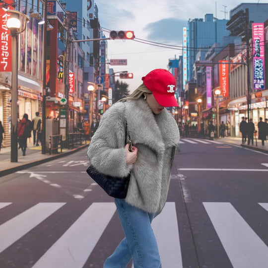 Damen Kuschelige Kunstpelzjacke EB