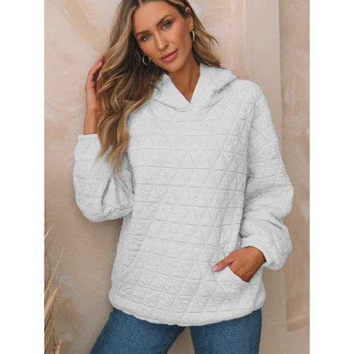 Damen gesteppter Kapuzenpullover mit praktischen Taschen EB