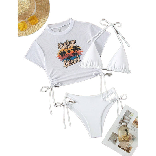 Damen Bikiniset mit modischem Crop-Top EB