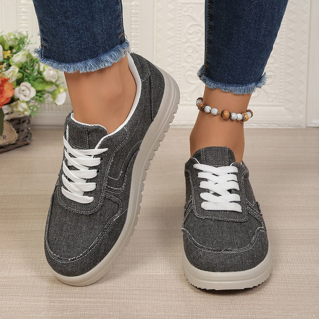 Damen Sneakers im lässigen Denim-Look mit komfortabler Profilsohle EB