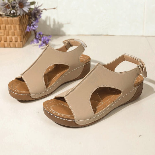Damen komfortable Zehentrenner-Sandalen mit elegantem Riemendesign EB