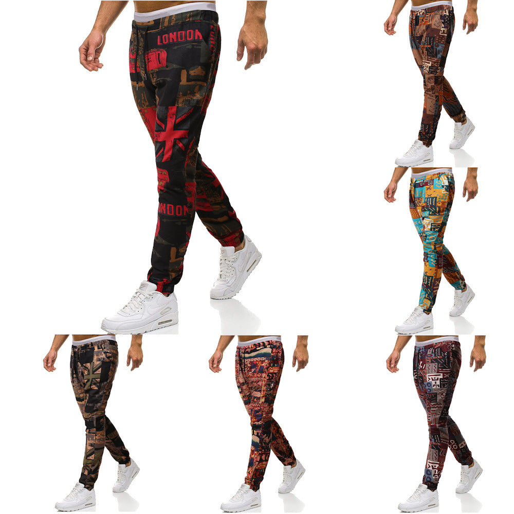 Herren Cargohose mit urbanem Print und elastischem Bund EB