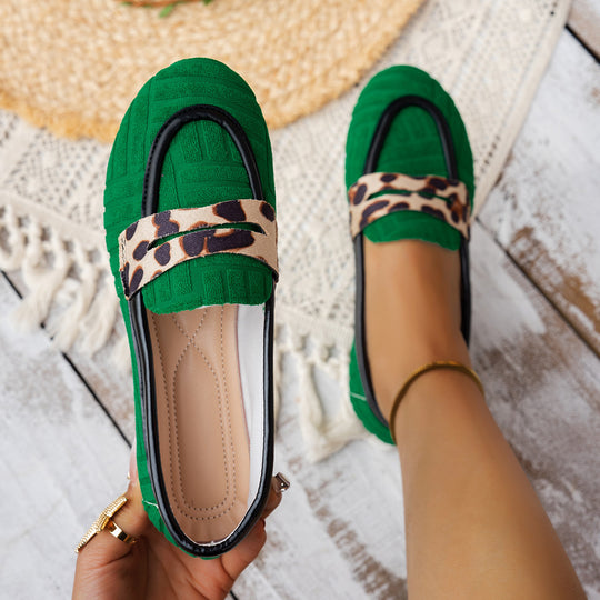 Damen Komfortable Loafers mit modernem Leopardenband EB