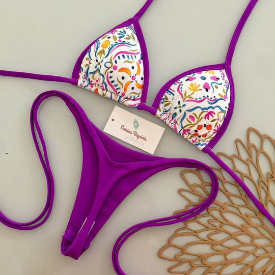 Damen Triangel-Bikini mit frischem Melonenmuster EB