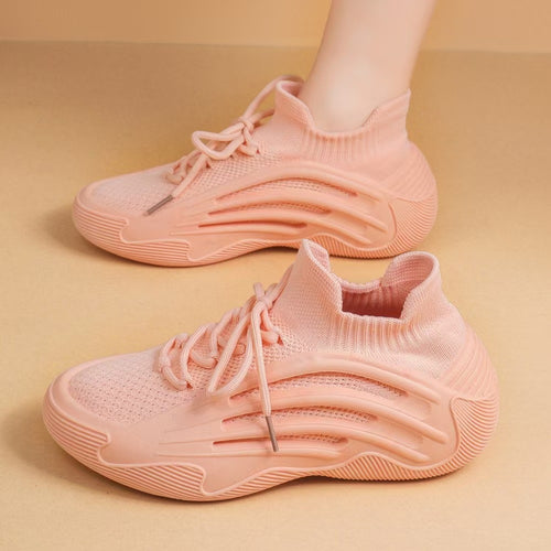 Damen Sportliche Sneakers mit flexiblem Strick-Obermaterial und rutschfester Sohle EB