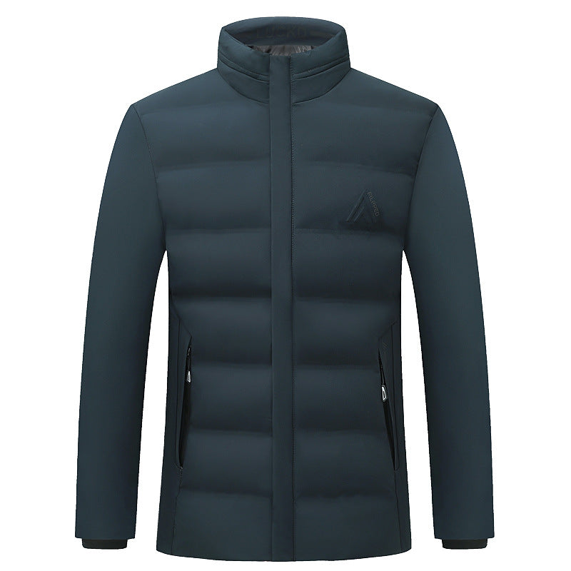 Herren Wattierte City-Jacke mit Stehkragen, wasserabweisender Oberfläche und verdecktem Reißverschluss EB