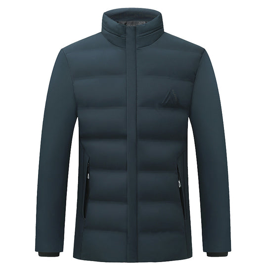 Herren Wattierte City-Jacke mit Stehkragen, wasserabweisender Oberfläche und verdecktem Reißverschluss EB
