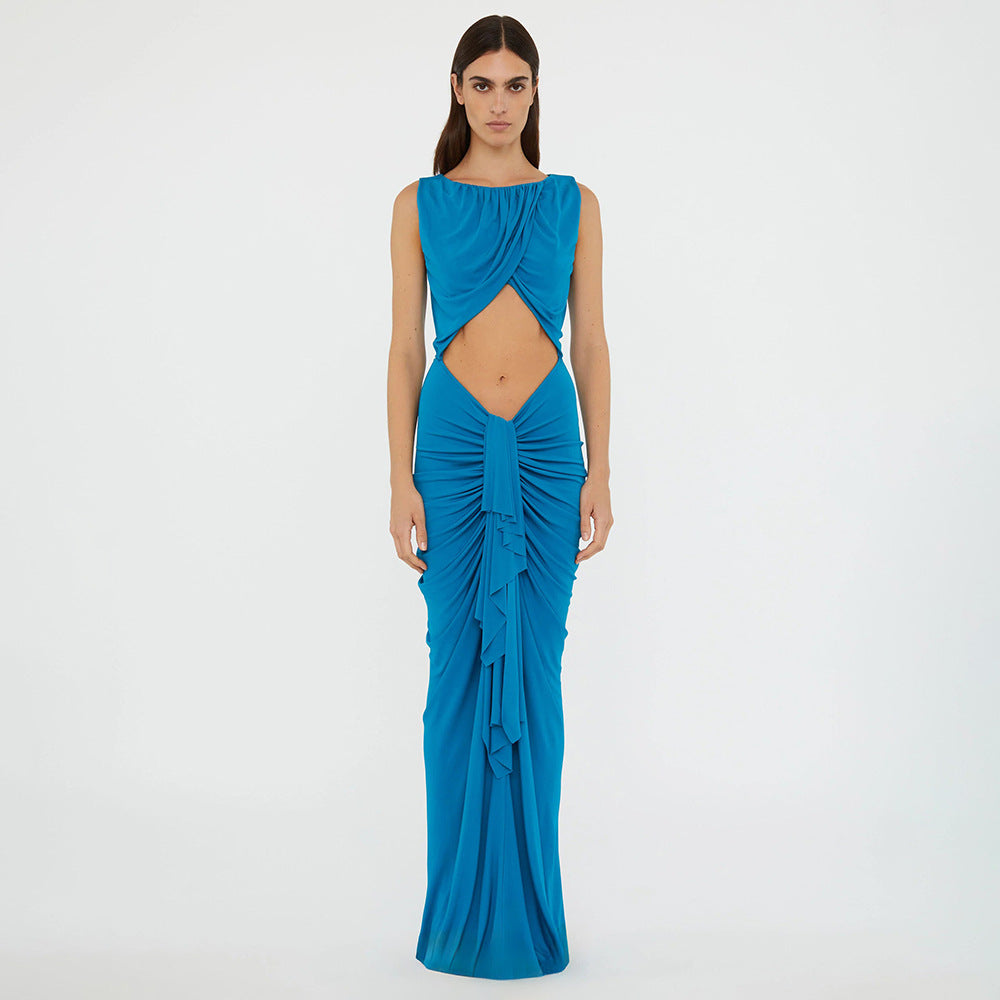 Damen figurumschmeichelndes Abendkleid mit raffiniertem Cut-Out und Drapé EB