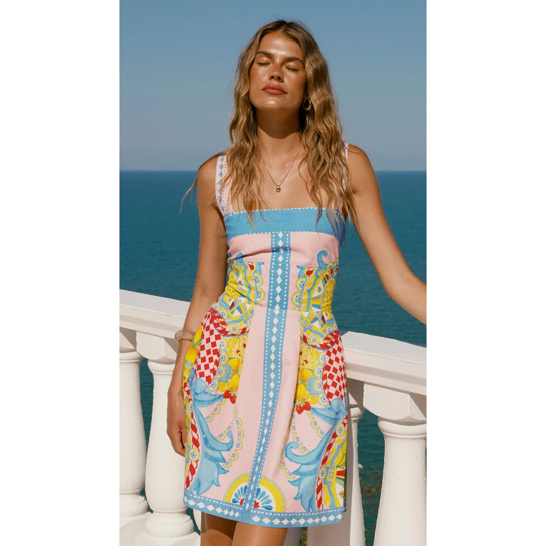 Damen Minikleid mit floralem Design und trägerloser Silhouette EB