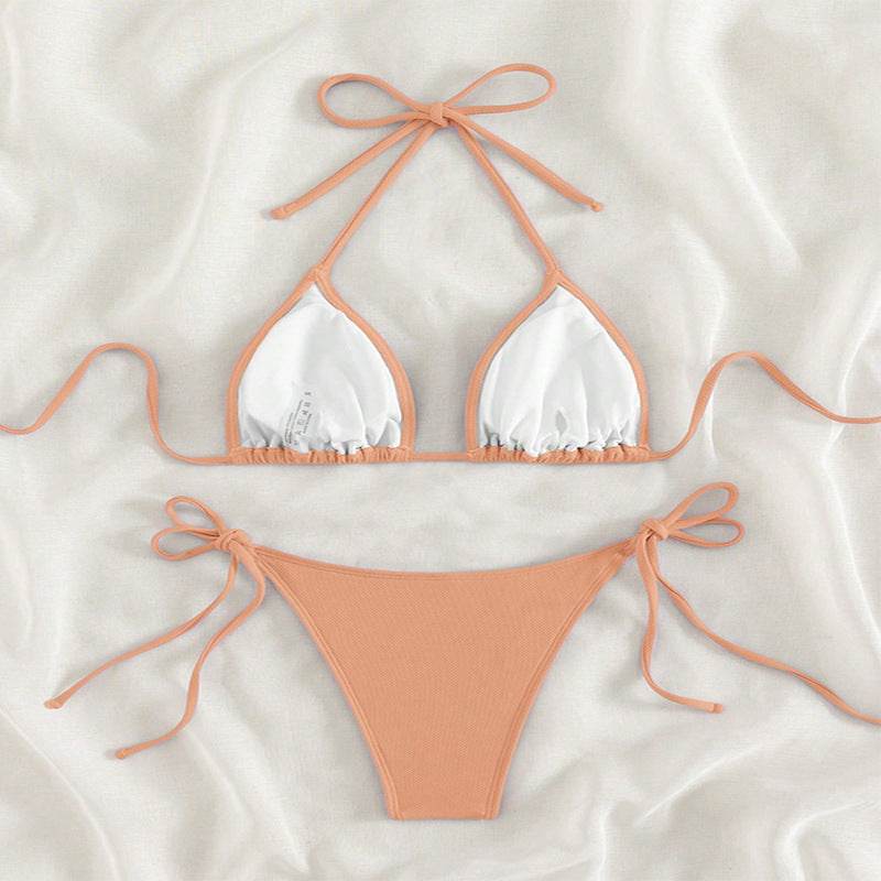 Damen Triangel-Bikini mit verstellbaren Bindebändern und femininem Schnitt EB