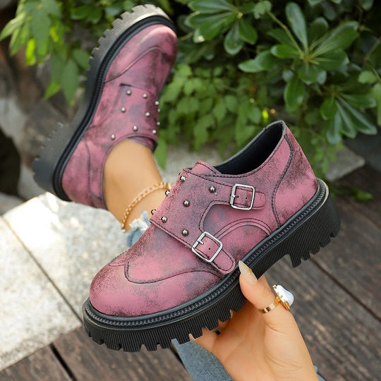 Damen modische Schnürschuhe mit Ziernähten und Plateau EB
