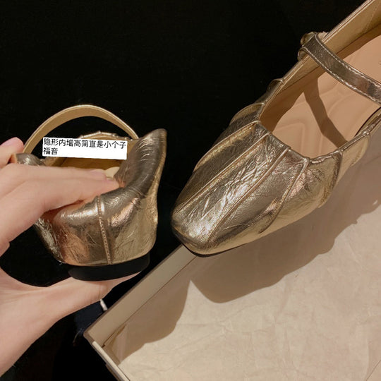 Damen Elegante Ballerinas mit modischem Riemchen und schicker Schnalle EB