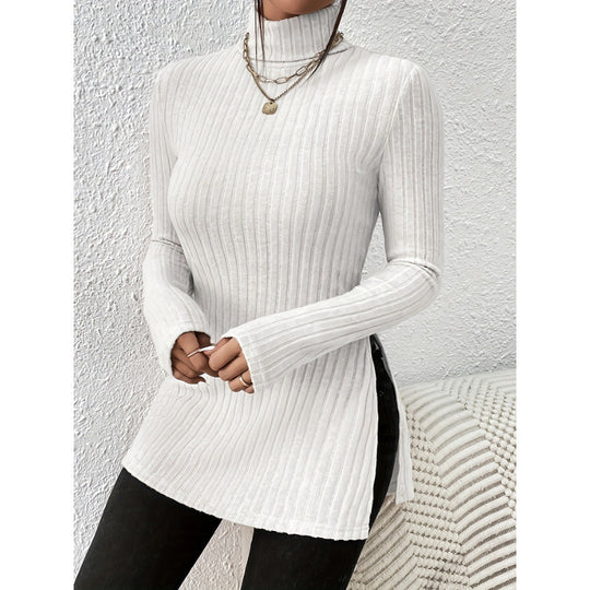 Damen Modischer Rollkragenpullover mit angesagter Rippstruktur EB