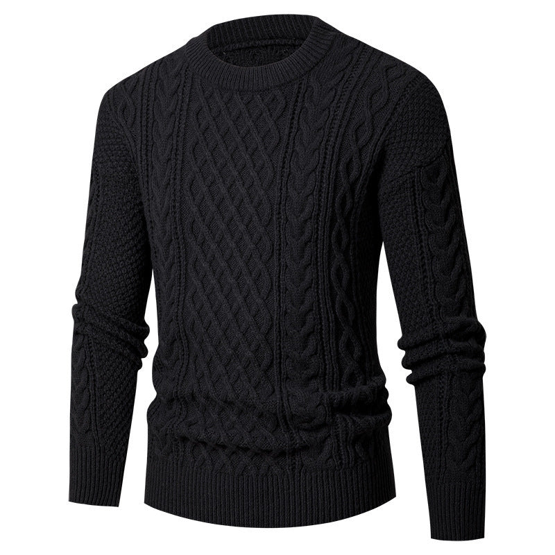 Herren Grobstrickpullover mit modischem Zopfmuster EB