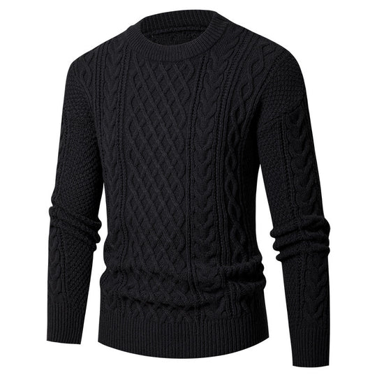 Herren Grobstrickpullover mit modischem Zopfmuster EB