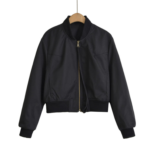 Damen modische Kurzjacke mit elastischem Bündchen EB