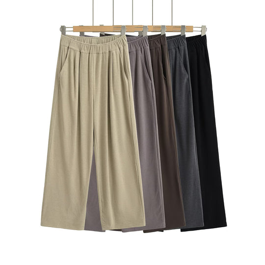 Damen Weite Chino-Hose mit elastischem Bund EB