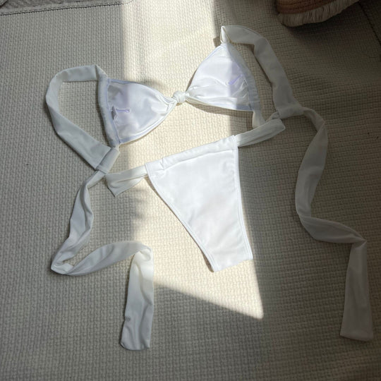Damen Bikini-Set mit romantischem Knotendetail EB