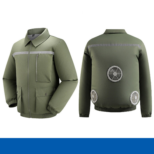 Herren nan belüftete Arbeitsjacke mit integrierten Lüftern, USB-Stromanschluss und reflektierenden Einsätzen EB